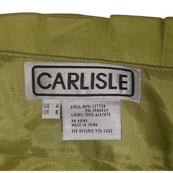 Carlisle Lime Green Pleated Mini Skirt Size 4 – Belted Y2K Preppy Summer Lined - Picture 4 of 8
